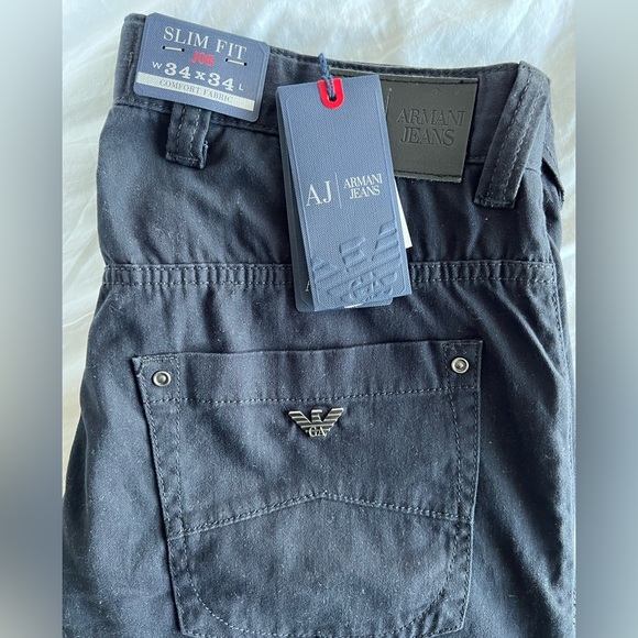 Armani Jeans. Slim fit. J08 Navy 34 x 34 NWT. - Picture 2 of 6